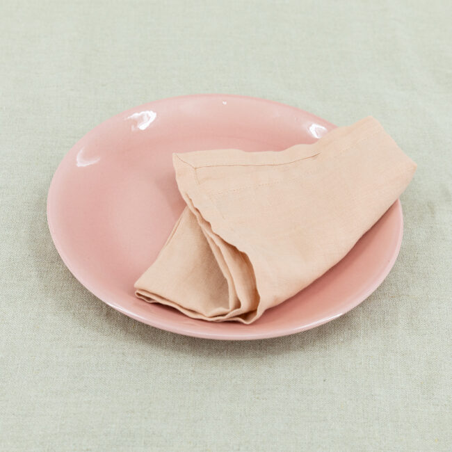 Serviettes de Table en lin Lavé Pêche (lot de 4)
