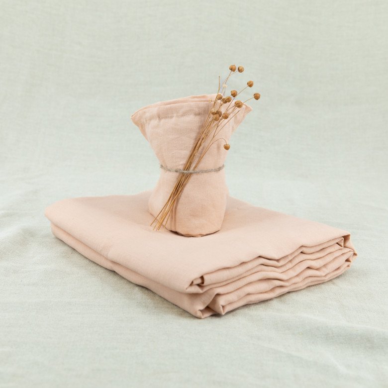 Serviettes de Table en lin Lavé Pêche (lot de 4) - Embrin