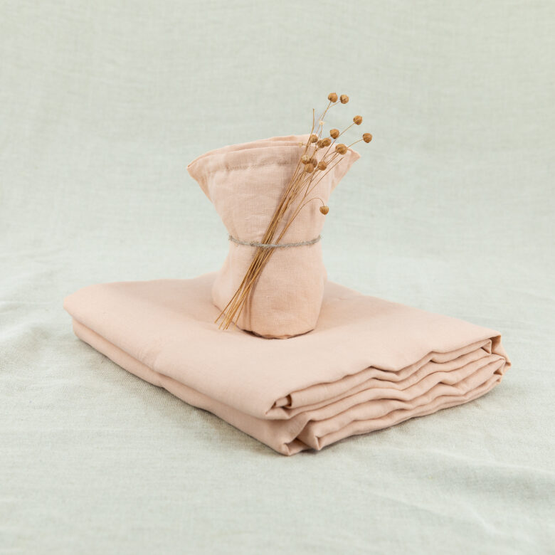 Serviettes de Table en lin Lavé Pêche (lot de 4) - Embrin