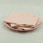 Serviettes de Table en lin Lavé Pêche (lot de 4)