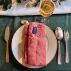 Serviettes de Table en lin Lavé Bois de Rose (lot de 4)