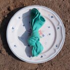 Serviettes de Table en lin Lavé Bleu Lagon (lot de 4)