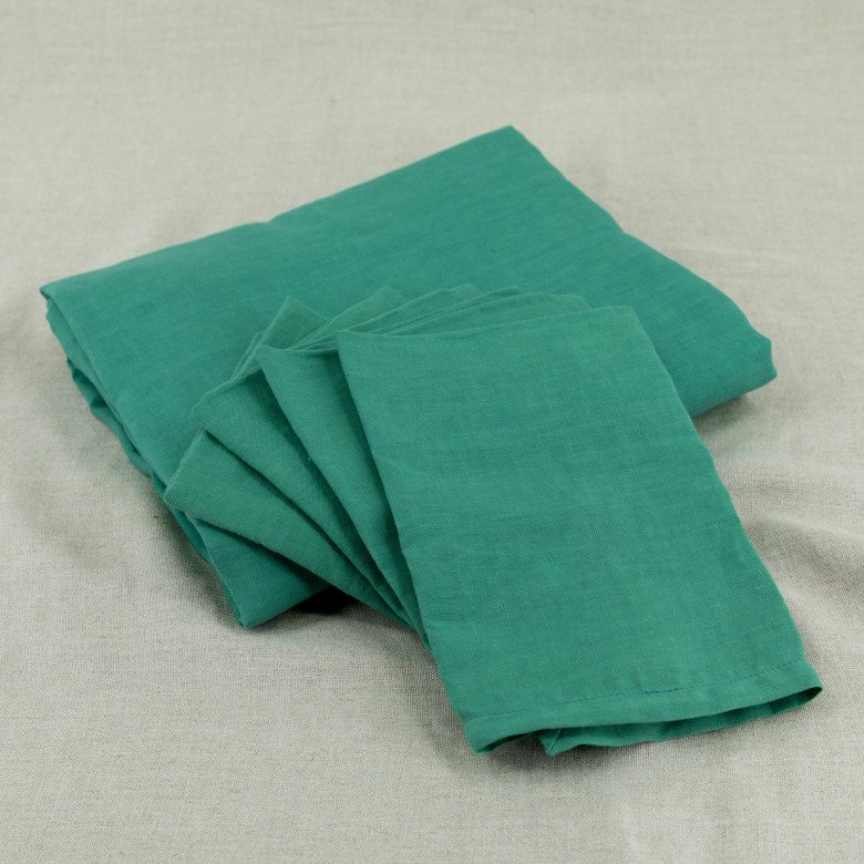 Serviettes de Table en lin Lavé Vert Sauge (lot de 4) - Embrin
