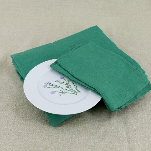 Serviettes de Table en lin Lavé Vert Sauge (lot de 4)
