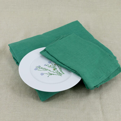 Serviettes de Table en lin Lavé Vert Sauge (lot de 4)