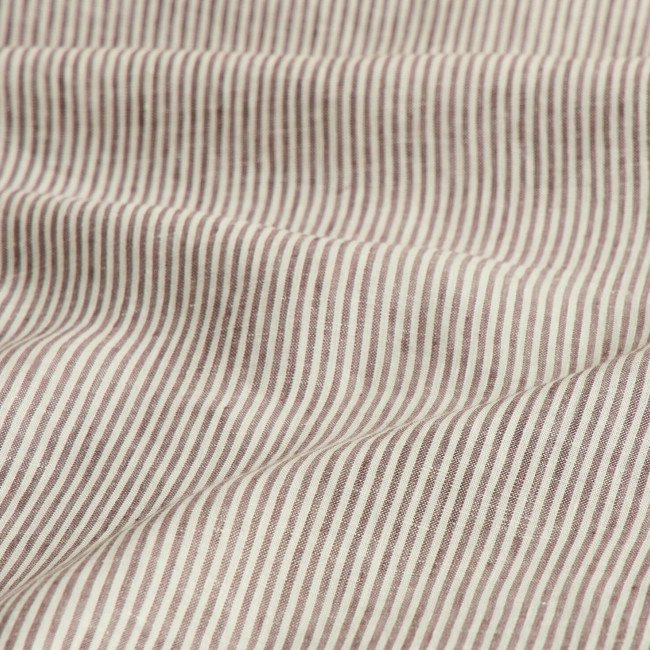 Drap Plat en Lin Lavé Rayure Prune