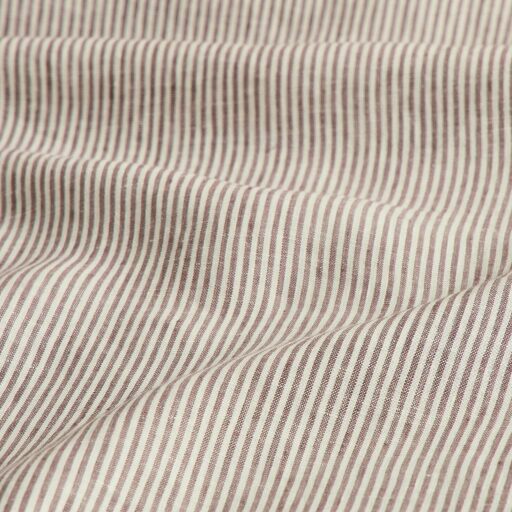 Drap Plat en Lin Lavé Rayure Prune