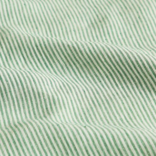 Drap Plat en Lin Lavé Rayure Sauge