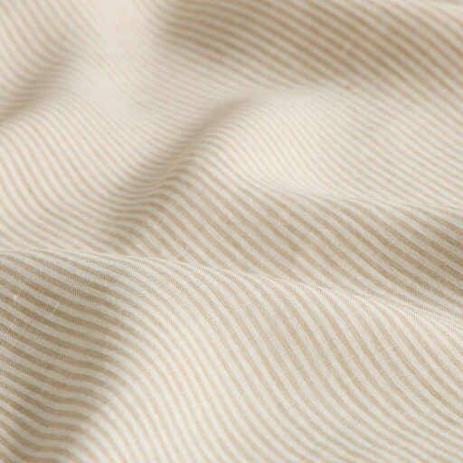 Drap Plat en Lin Lavé Rayure Naturel