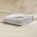 Drap Plat en Lin Lavé Rayure Silex