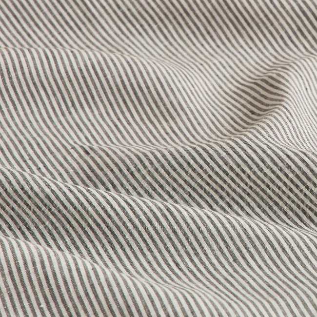 Drap Plat en Lin Lavé Rayure Silex