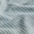 Drap Plat en Lin Lavé Rayure Ardoise