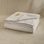 Housse de Couette en Lin Lavé Rayure Prune