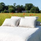 Housse de Couette en Lin Lavé Rayure Naturel