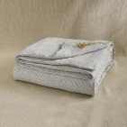 Housse de Couette en Lin Lavé Rayure Silex