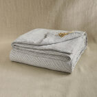 Housse de Couette en Lin Lavé Rayure Silex