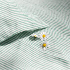 Taie d’Oreiller en Lin Lavé Rayure Petit Pois