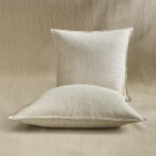 Taie d’Oreiller en Lin Lavé Rayure Naturel