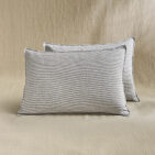 Taie d’Oreiller en Lin Lavé Rayure Silex