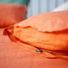 Drap Plat en Lin Lavé Abricot