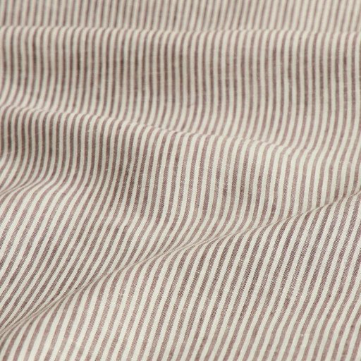 Taie de Traversin en Lin Lavé Rayure Prune