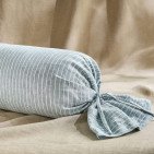 Taie de Traversin en Lin Lavé Rayure Ardoise