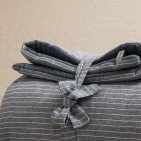 Courtepointe en Lin Lavé Rayure Ardoise