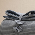 Courtepointe en Lin Lavé Rayure Ardoise