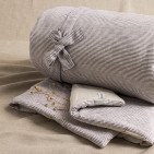 Courtepointe en Lin Lavé Rayure Prune