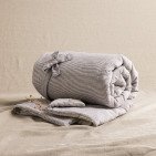 Courtepointe en Lin Lavé Rayure Prune