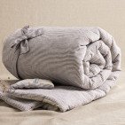 Courtepointe en Lin Lavé Rayure Prune