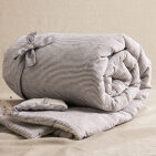 Courtepointe en Lin Lavé Rayure Prune