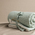 Courtepointe en Lin Lavé Rayure Sauge