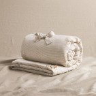 Courtepointe en Lin Lavé Rayure Naturel