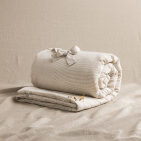 Courtepointe en Lin Lavé Rayure Naturel