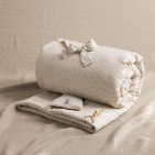 Courtepointe en Lin Lavé Rayure Naturel