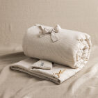 Courtepointe en Lin Lavé Rayure Naturel