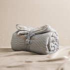 Courtepointe en Lin Lavé Rayure Silex