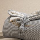 Courtepointe en Lin Lavé Rayure Silex