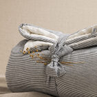 Courtepointe en Lin Lavé Rayure Silex