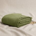 Housse de Couette en Lin Lavé Vert Olive