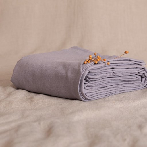 Housse de Couette en Lin Lavé Gris Cendre