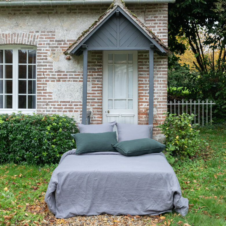 Housse de Couette en Lin Lavé Gris Cendre - Embrin