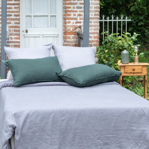 Housse de Couette en Lin Lavé Gris Cendre
