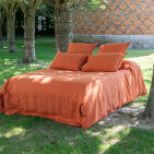 Housse de Couette en Lin Lavé Tomette