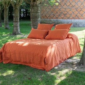 Housse de Couette en Lin Lavé Tomette