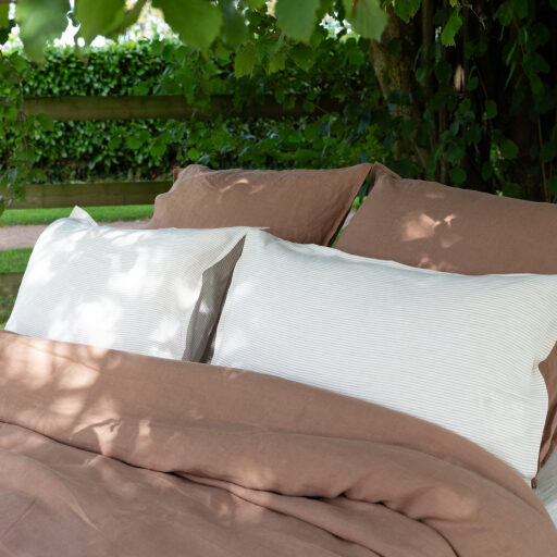 Housse de Couette en Lin Lavé Noisette