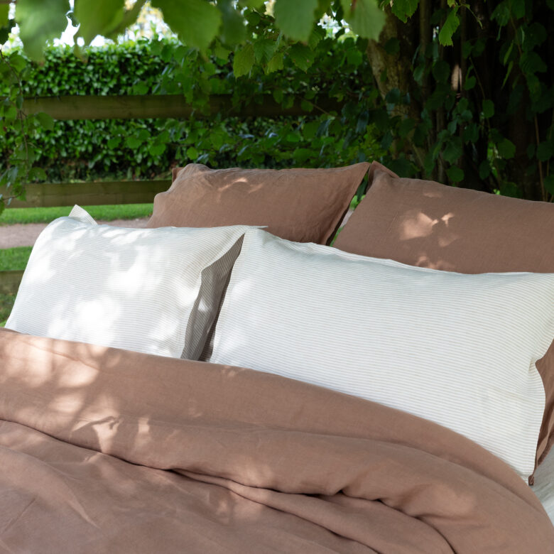 Housse de Couette en Lin Lavé Noisette - Embrin