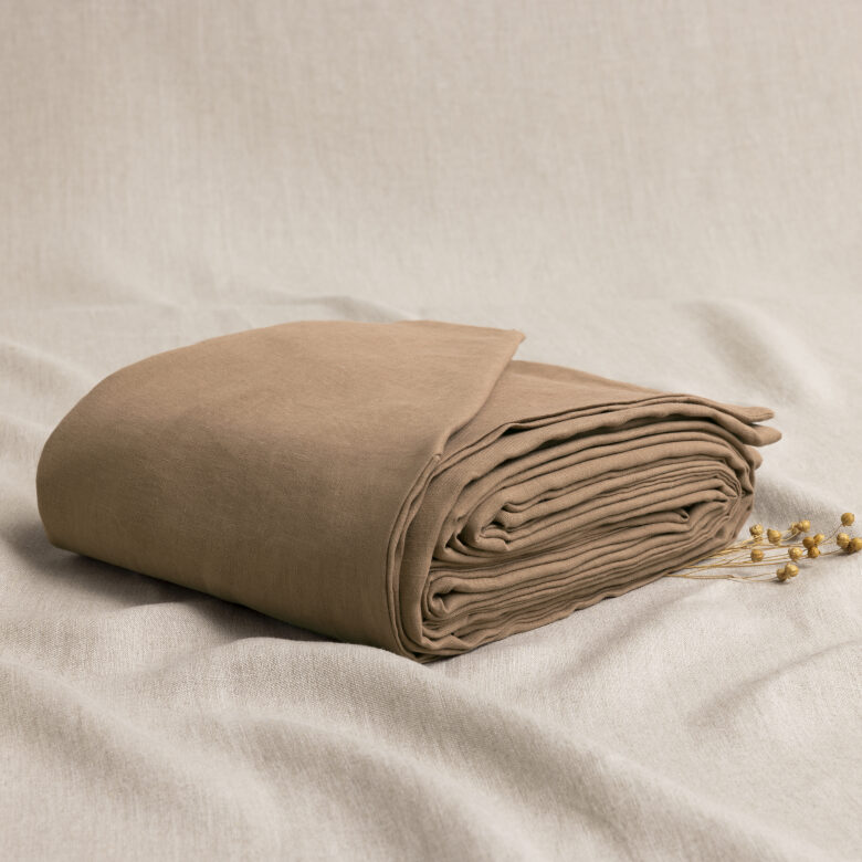 Housse de Couette en Lin Lavé Noisette - Embrin