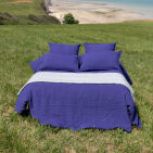 Drap Housse en Lin Lavé Indigo
